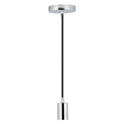 LAMPADARIO IN METALLO CROMATO 'CILINDRO' cavo blu