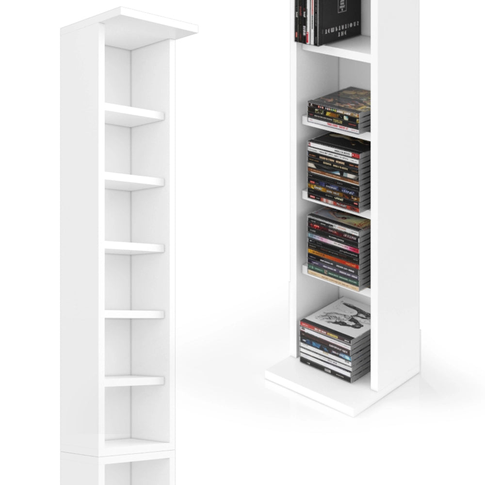 Vicco Scaffale per CD Bianco 21 x 91.8 cm Set grande da 2