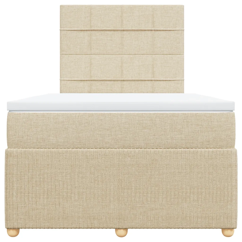Giroletto a Molle con Materasso Crema 120x190 cm in Tessuto