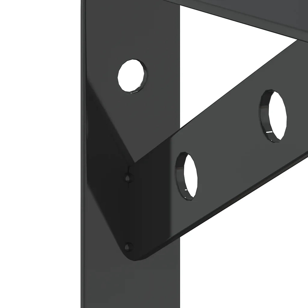Staffe per Mensola 4 pz 20x2,5x14 cm in Acciaio Inox Nero