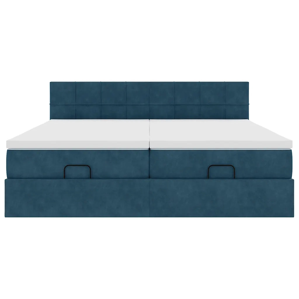 Struttura Letto Pouf con Materassi 160x200 cm Velluto 3312072