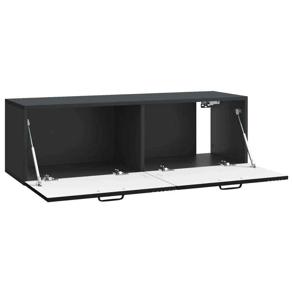 Mobile Porta TV da Muro Montaggio a parete Nero 98 x 31 x 30 cm