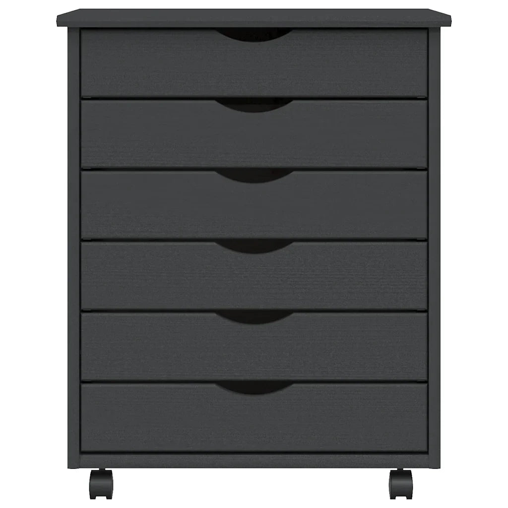 Armadio su ruote con cassetti ampio spazio contenitivo 53 x 39 x 65,5 cm legno di pino grigio 02_0047161