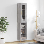 Credenza-Buffet-Armadio da cucina Grigio Sonoma 34,5x34x180 cm in Legno Multistrato 590285