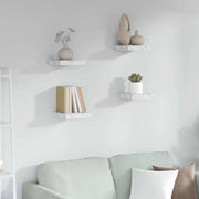 Scaffale da parete 4 pcs Marmo Bianco 23 x 23,5 x 4 cm