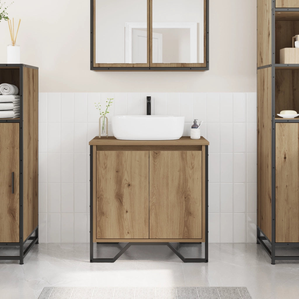 Mobile da bagno Rovere Artisan 60x35x50 cm Legno ingegnerizzato