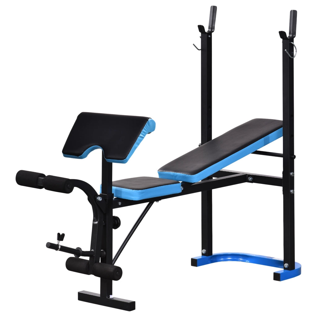 Panca da Allenamento ¨C Xylo ¨C con Supporto Bilanciere e Schienale Regolabile Blu