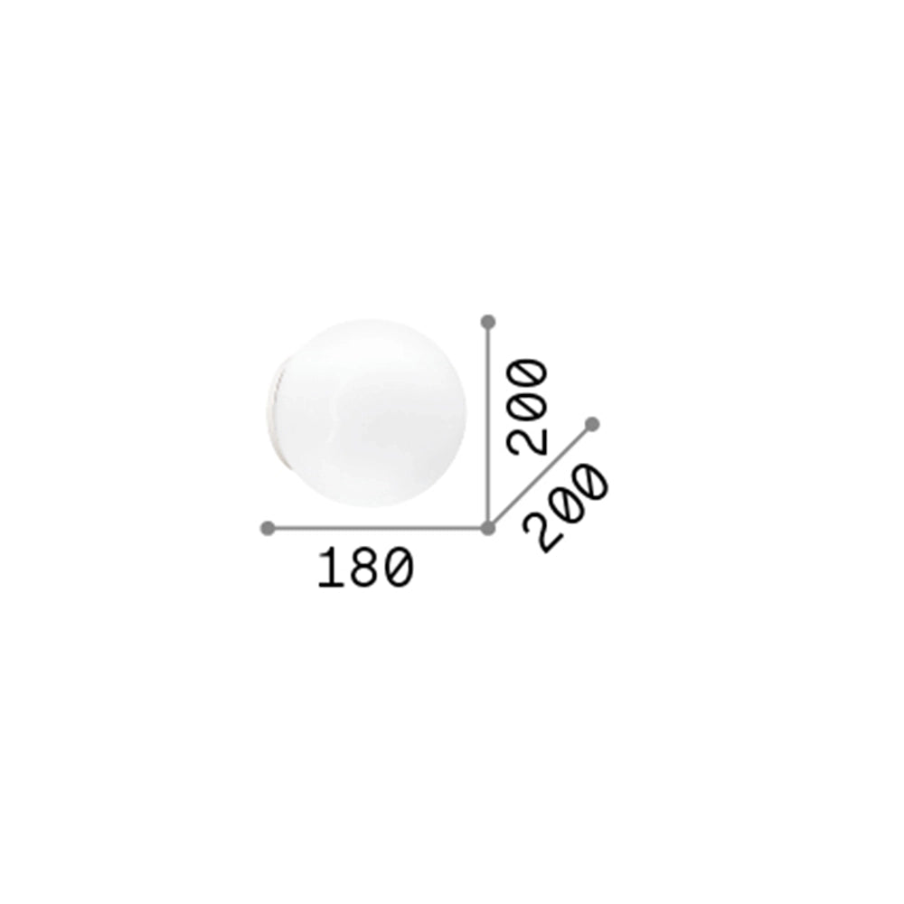 Applique Moderna Mapa Vetro Bianco 1 Luce E27 D20Cm