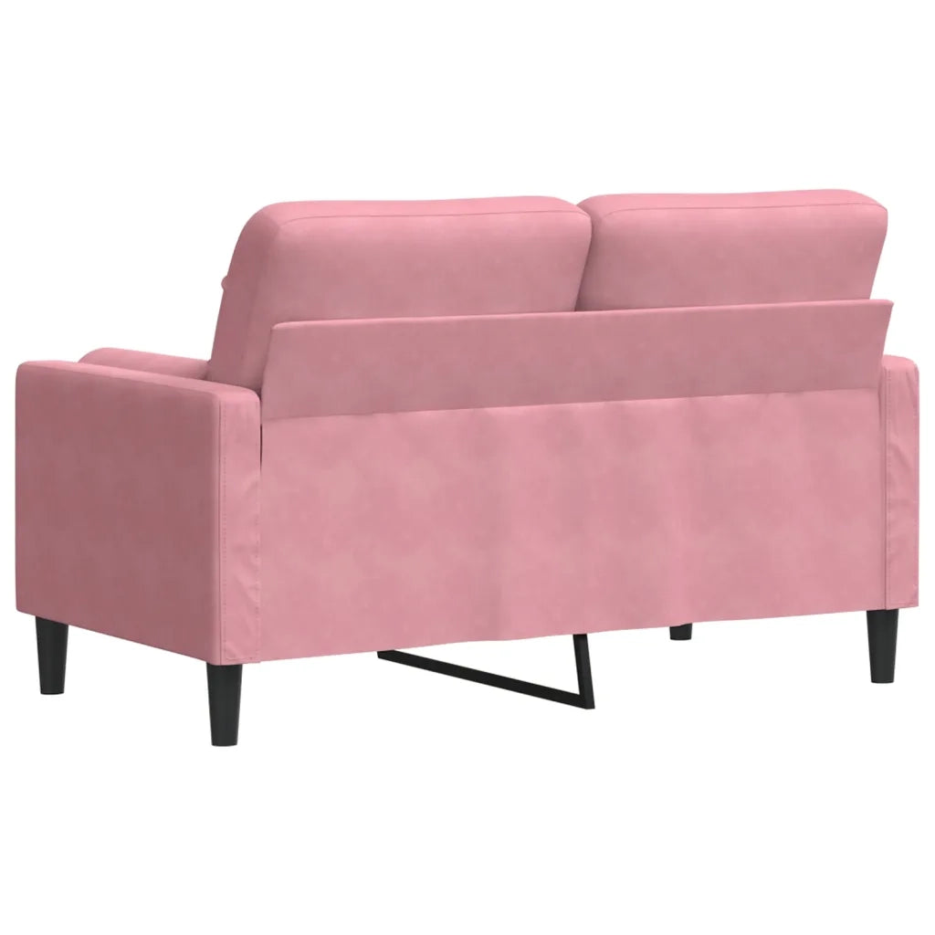 vidaXL Divano a 2 Posti con Cuscini Rosa 120 cm in Velluto