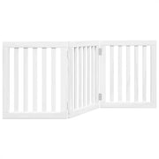 Cancello per Cani Pieghevole 3 Pannelli Bianco 150 cm Pioppo CFW5542464
