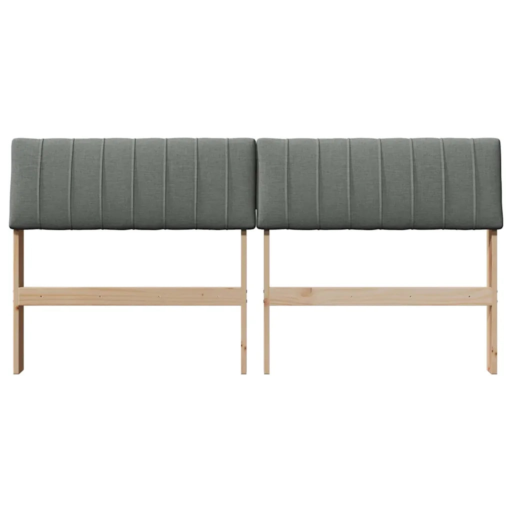 Testiera imbottita Grigio scuro 150 cm Pino massello