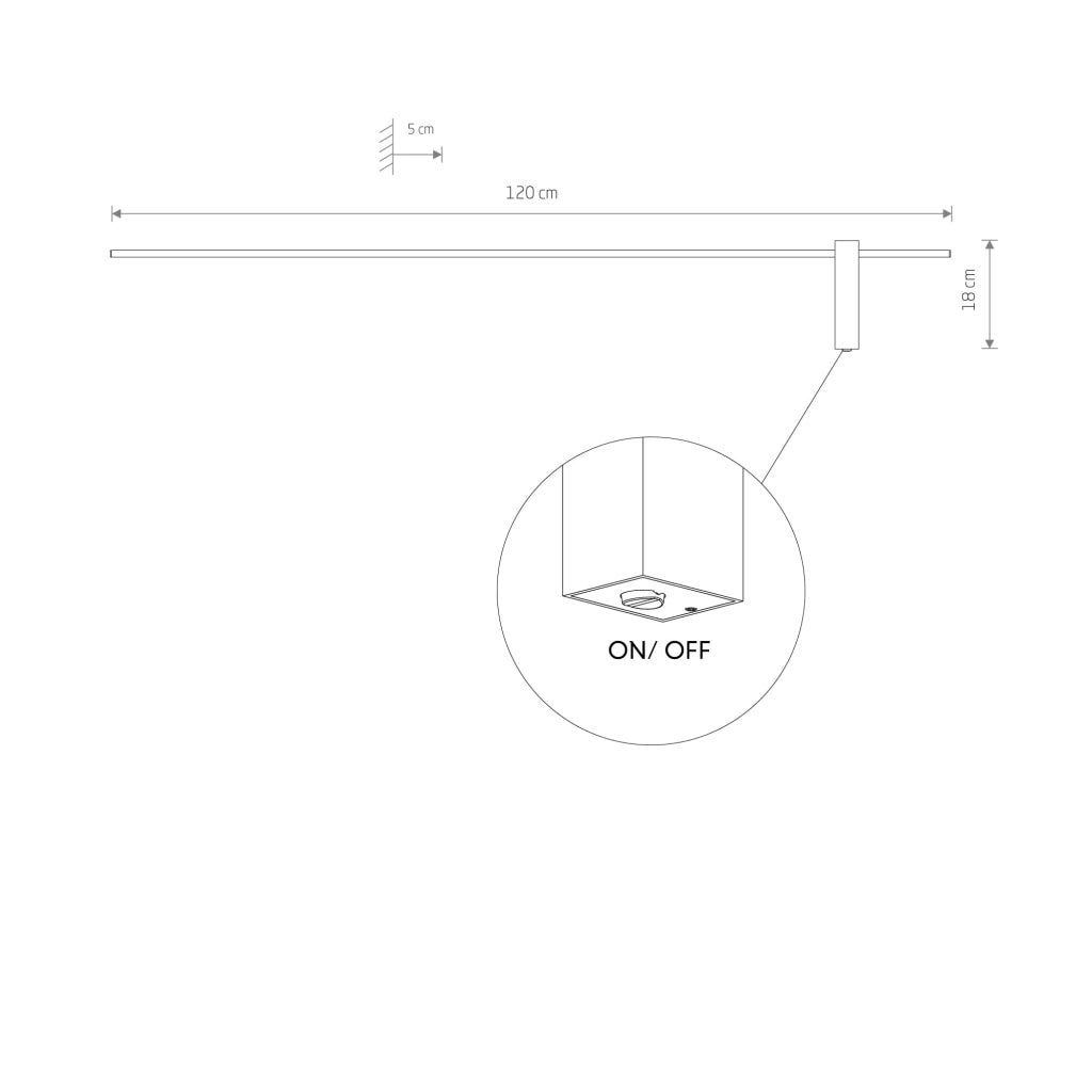 Applique lineare LED 16W Motive Nowodvorski nera 120cm