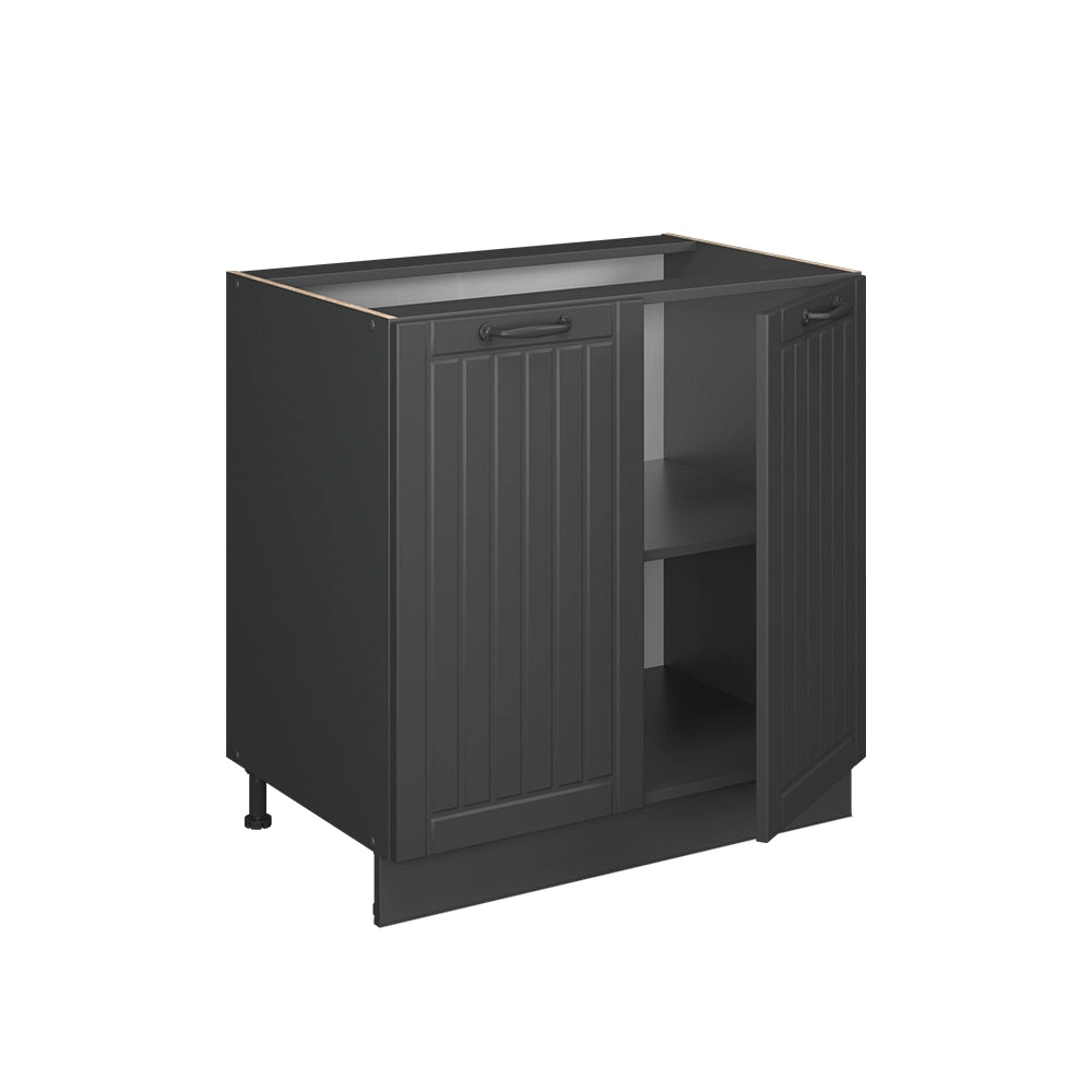 Vicco Mobile lavello cucina Grigio scuro 80 cm con ripiano, PL Marmo