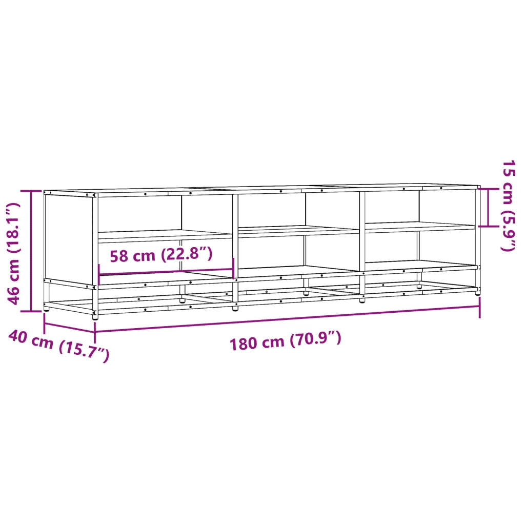 Mobile TV | Armadietto TV | Mobile Porta TV Nero 180x40x46 cm in Legno Multistrato