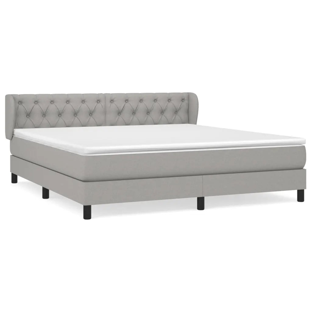Giroletto a Molle con Materasso Grigio Chiaro160x200 cm Tessuto 3126493
