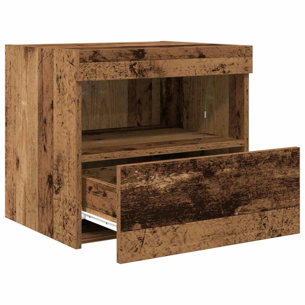 Comodino | Armadio da Notte | Mobiletto da notte con cassetto Legno vecchio 50 x 40 x 45 cm