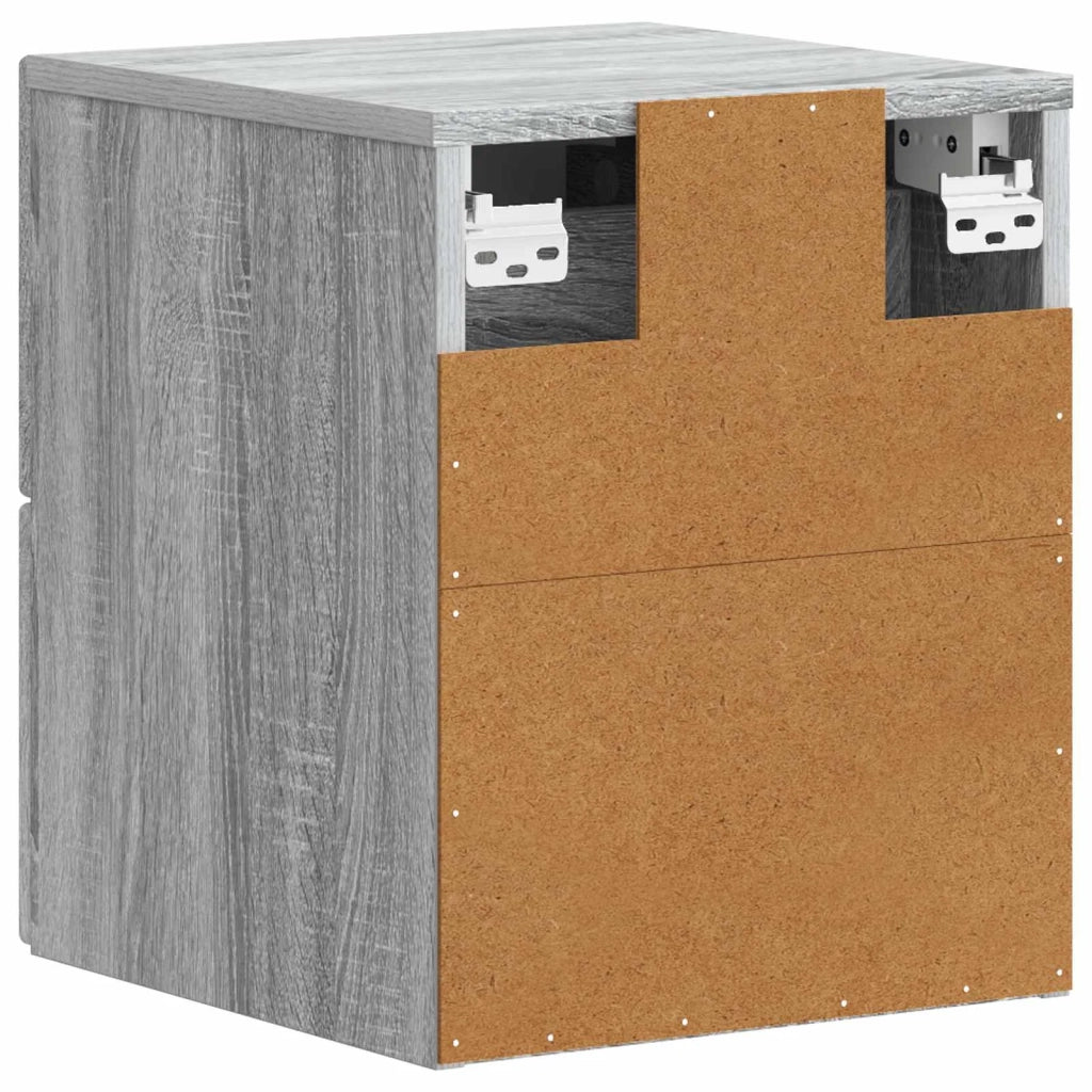 Mobiletto da notte a muro 2 pcs Grigio Sonoma 34,5 x 33 x 40 cm 898648