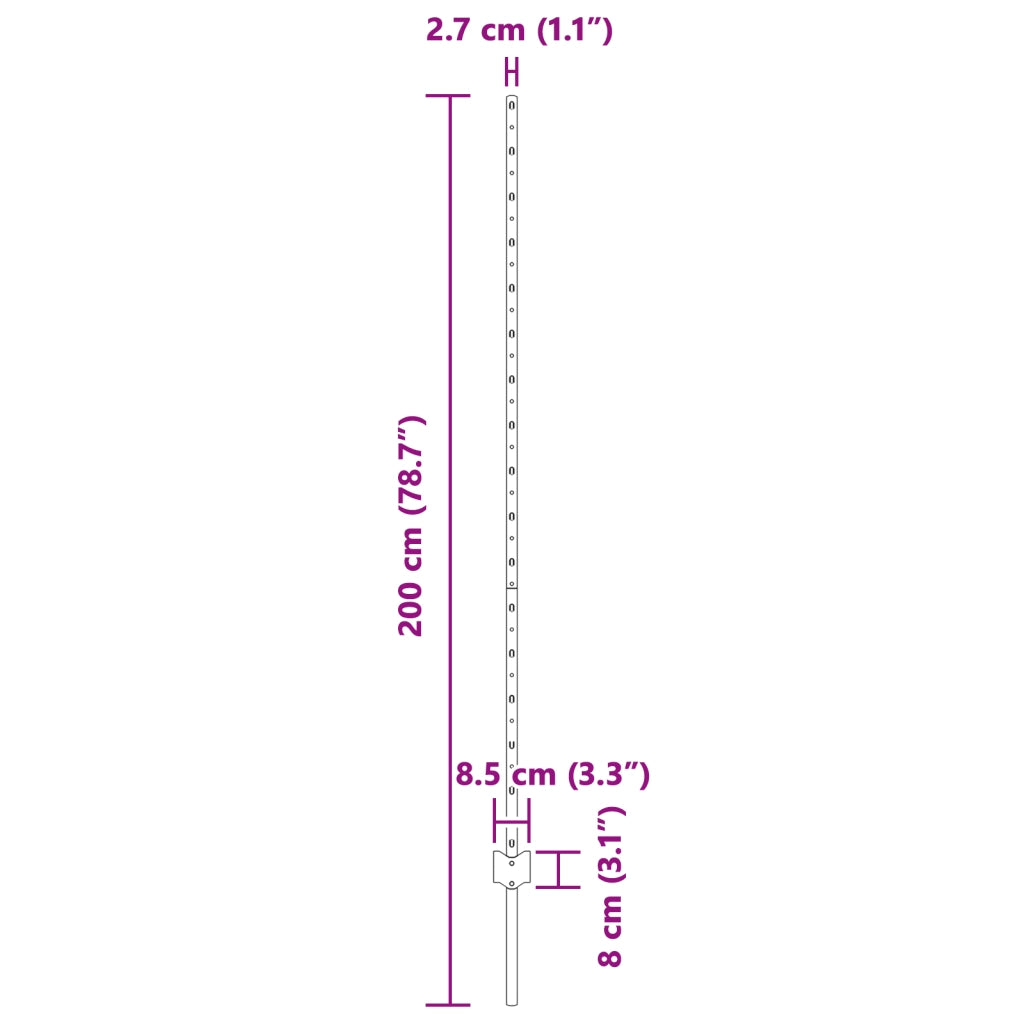 Pali di Recinzione 88 pcs U-Channel Argento 200 cm Acciaio