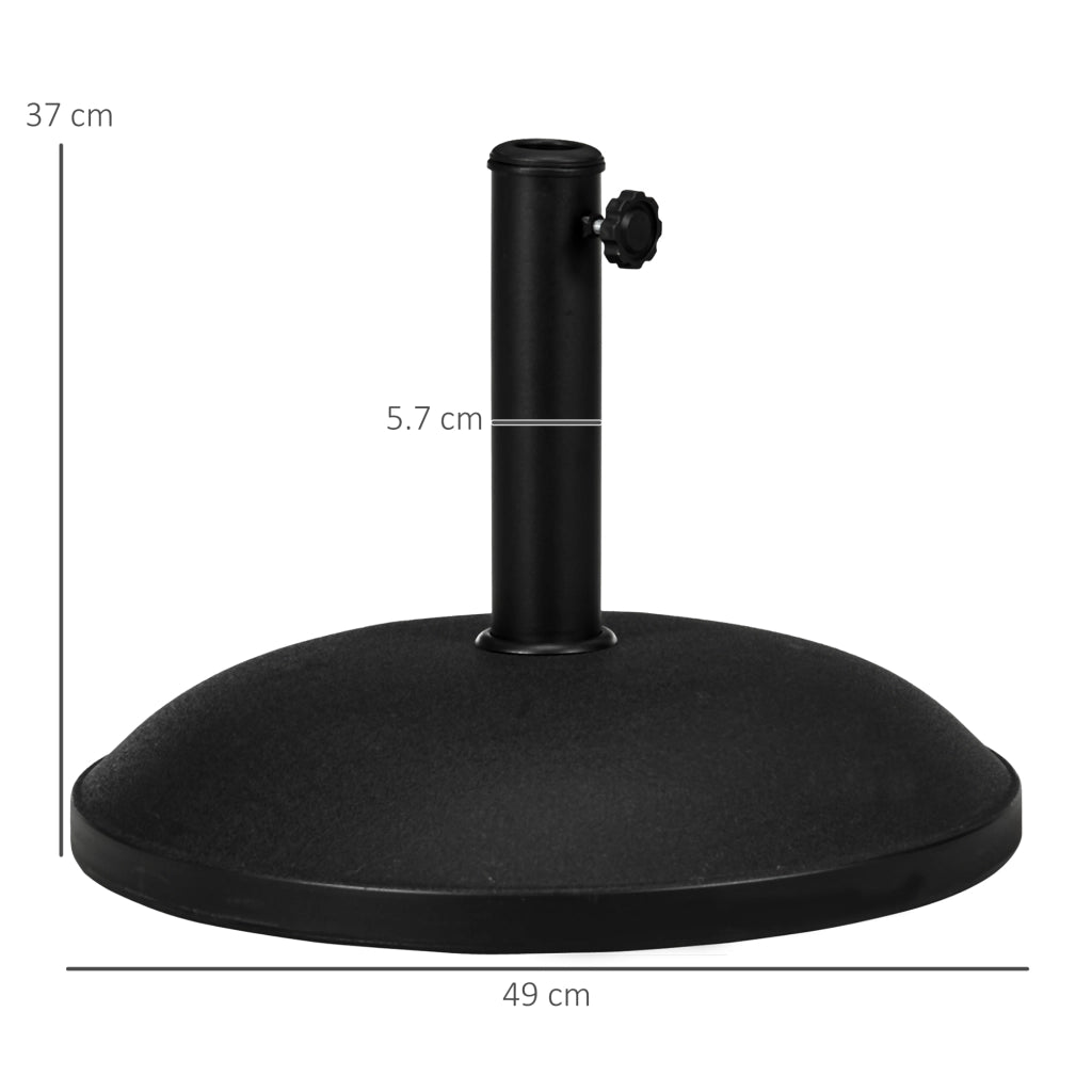 Base per Ombrellone in Cemento ¨C zephmum ¨C Nero ?35/38/48mm 49x37 cm
