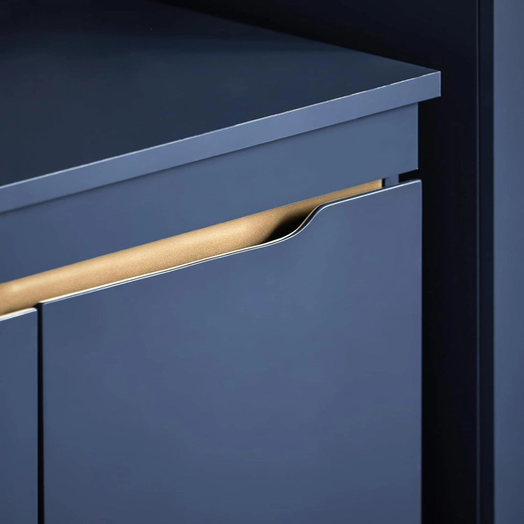 Mobile Sottolavabo – Mobiletto da Bagno con Ante – Mobile Sottolavabo Stretto in Legno per Piccoli Spazi, Blu, 60 x 59 x 30 cm, BZR113-B