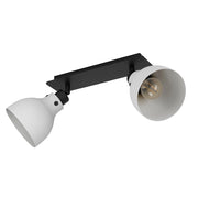Spot Contemporaneo Matlock In Acciaio Grigio 2 Luci E27 40W Ip20