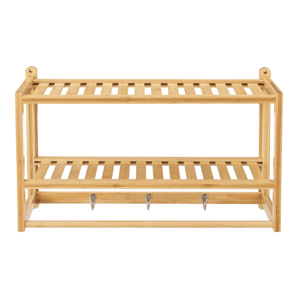 Mensola a muro per bagno bambù 30 x 55 x 225 cm naturale 03_0007046