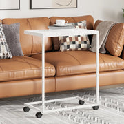 Tavolino con Ruote Bianco 55x35x70 cm in Legno Multistrato cod mxl 61844