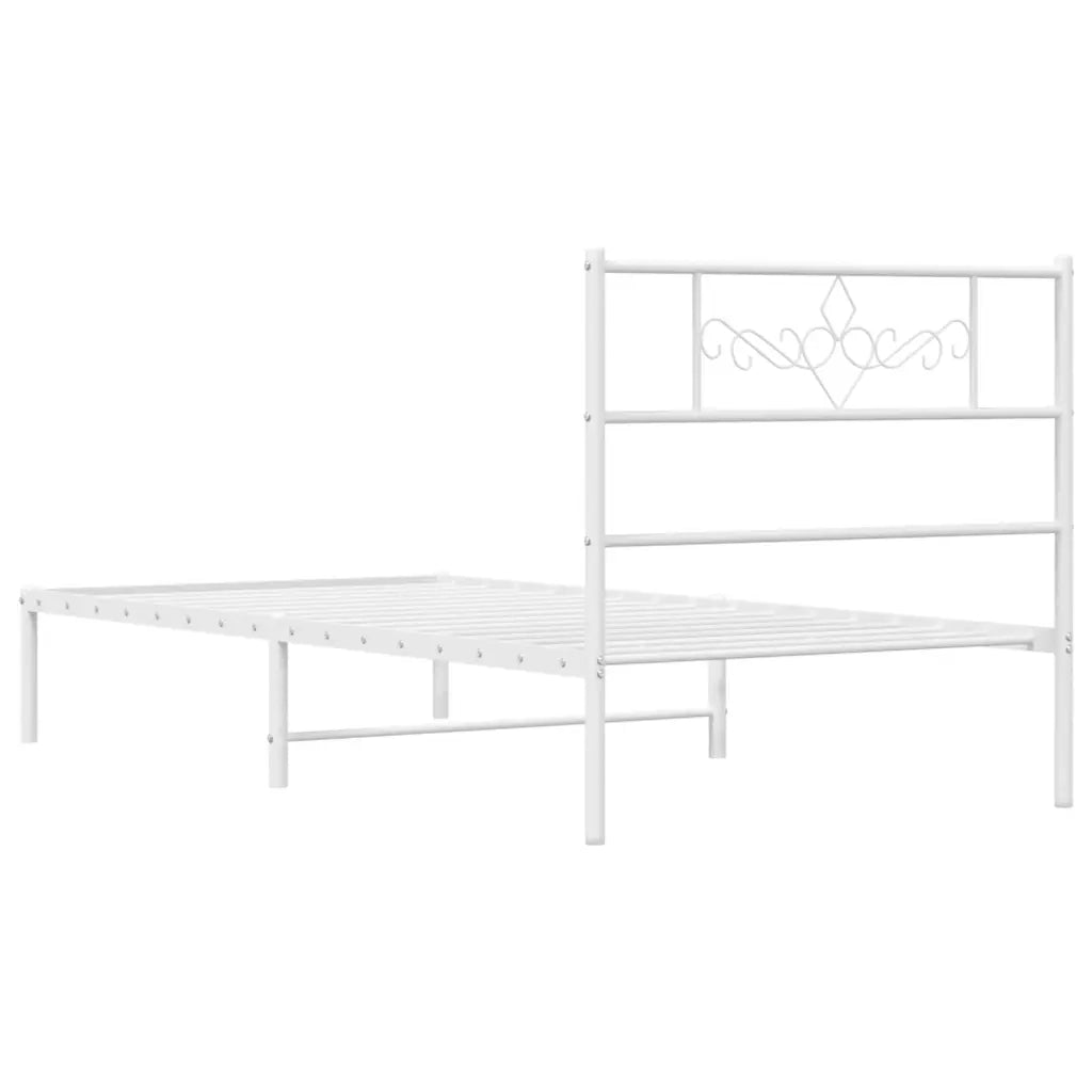 Giroletto senza Materaso con Testiera Metallo Bianco 75x190 cm 355306