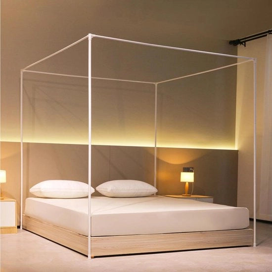 Quadri da parete a forma di letto con luci LED - 4 quadri da appendere a forma di letto con tenda per lettino da campeggio per interni e esterni