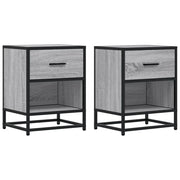 Set di 2 Comodini | Armadio da Notte | Mobiletto da notte Grigio Sonoma 40x31x50 cm in Truciolato