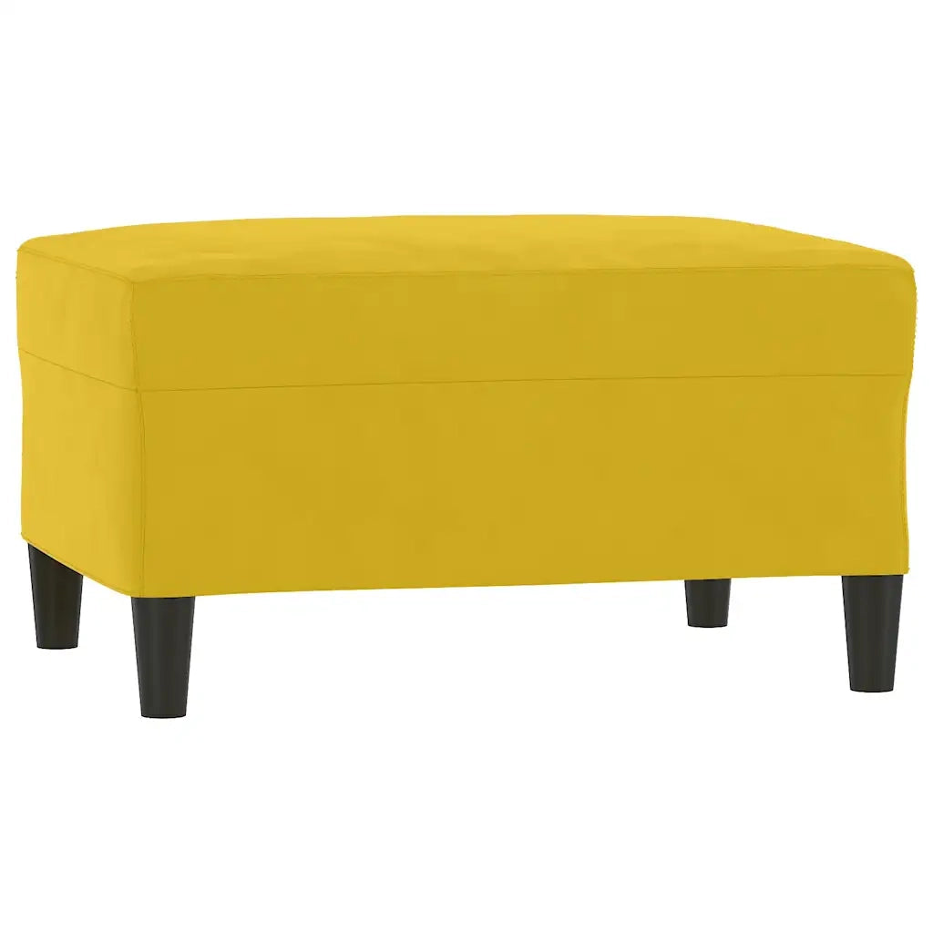 Set di Divani 4 pz con Cuscini Giallo in Velluto