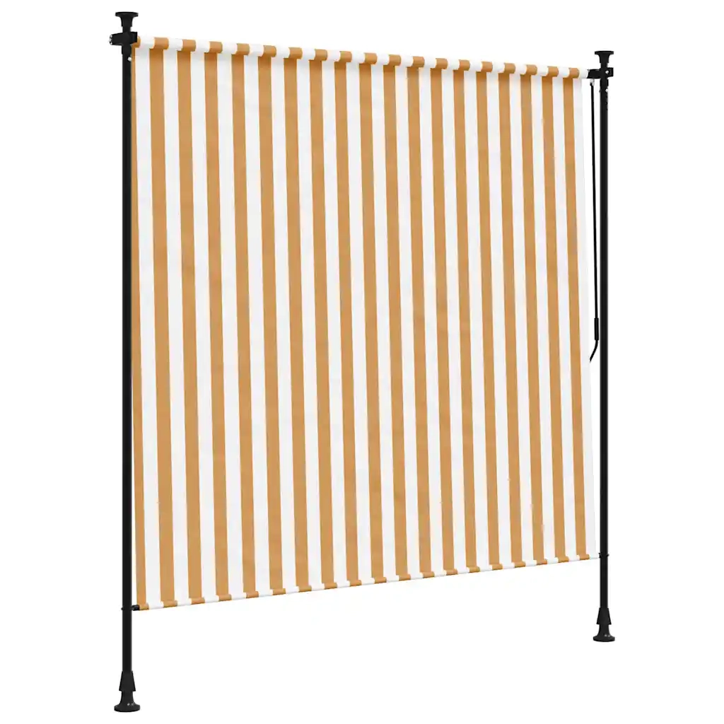 Tenda a rullo | Tenda avvolgibile Esterno Arancio Bianca 200x270cm Tessuto Acciaio