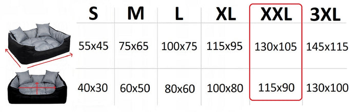 AIO FACTORY 130x105 cm ECCO Letto per cani impermeabile grigio