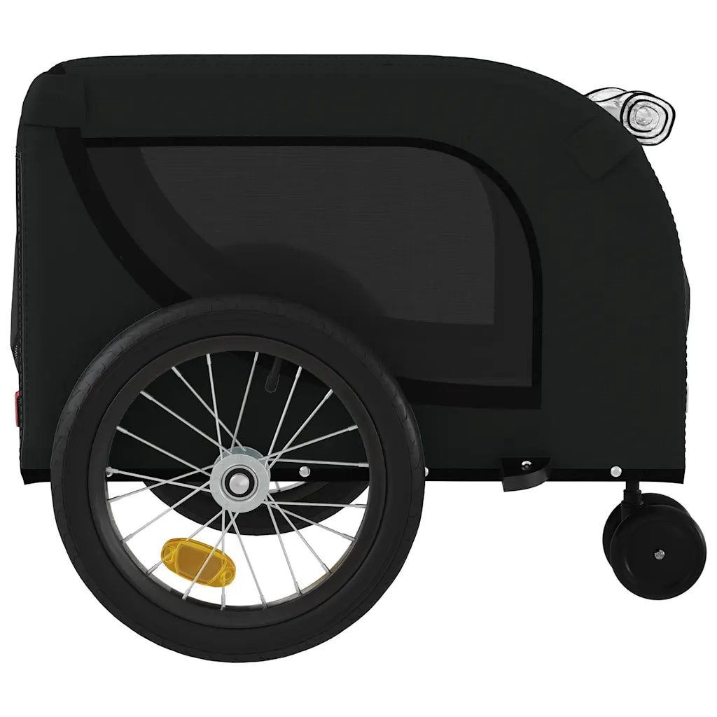 Rimorchio da Bici per Animali Nero Oxford e Ferro CFW3215185