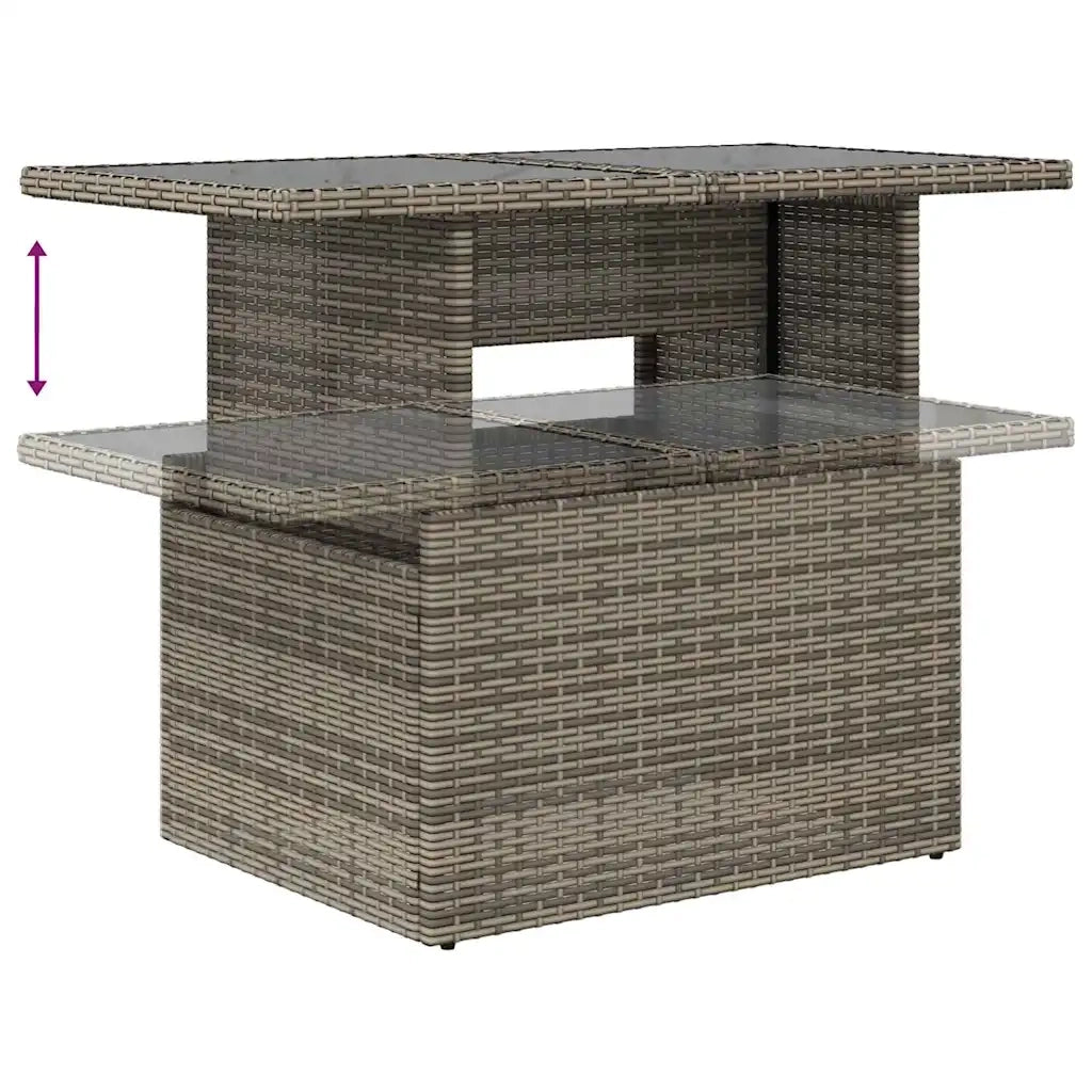 Set Divano da Giardino 9 pz con Cuscini Grigio in Polyrattan 3326821