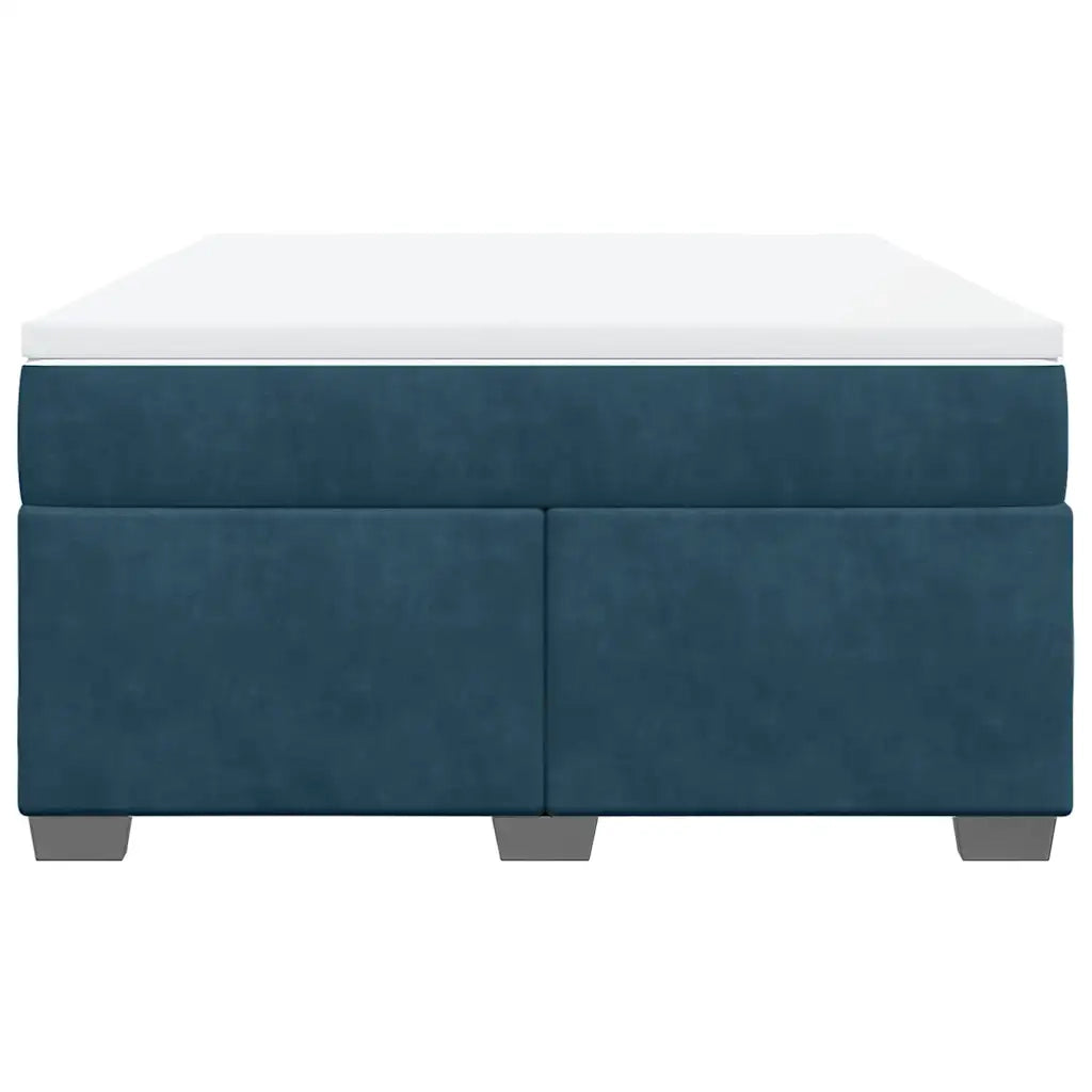 Giroletto a Molle con Materasso Blu Scuro 140x190 cm in Velluto 3285285