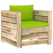 Set Divani da Giardino con Cuscini 2 pz | Set Salotto da Giardino Legno Impregnato Verde