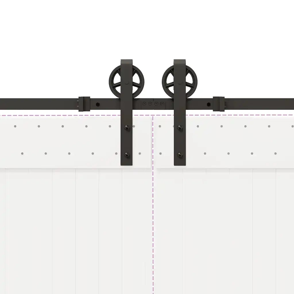 Kit di Binari per Porte Scorrevoli 400 cm Acciaio Nero CFW7558065
