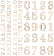 Lettere in Legno 124 Pezzi - Lettere Maiuscole/Minuscole - Numeri 0-9 - Buxus - Decorazione/Scrapbooking - Accessori Artigianali - Lettere dell'Alfabeto