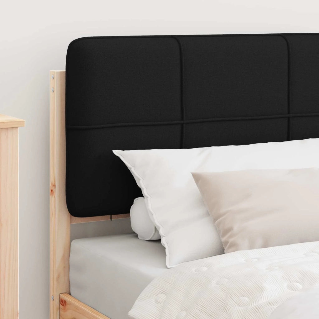 Letto con Testiera Rivestita Nero 90 x 190 cm Pino massello 878016