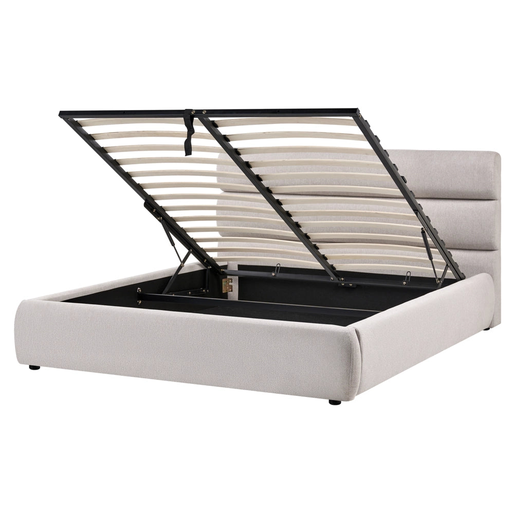Letto matrimoniale con struttura in tessuto 160 x 200 cm Contenitore grigio Design moderno