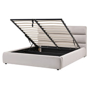 Letto matrimoniale con struttura in tessuto 160 x 200 cm Contenitore grigio Design moderno