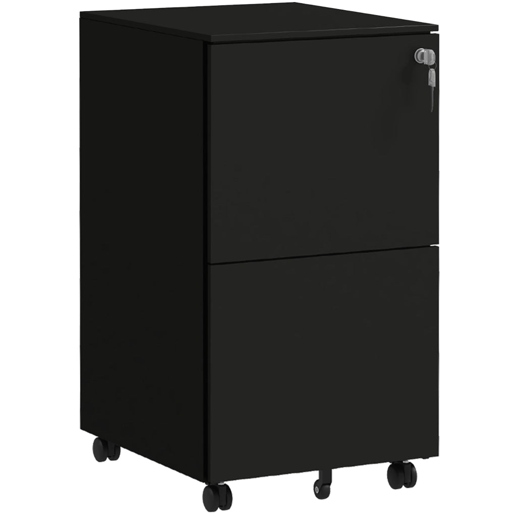 Cassettiera da ufficio 37 x 43,5 x 67,5 cm nera – con ruote e serratura