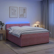 Letto box spring con materasso Rosa 160 x 200 cm Velluto 3453178