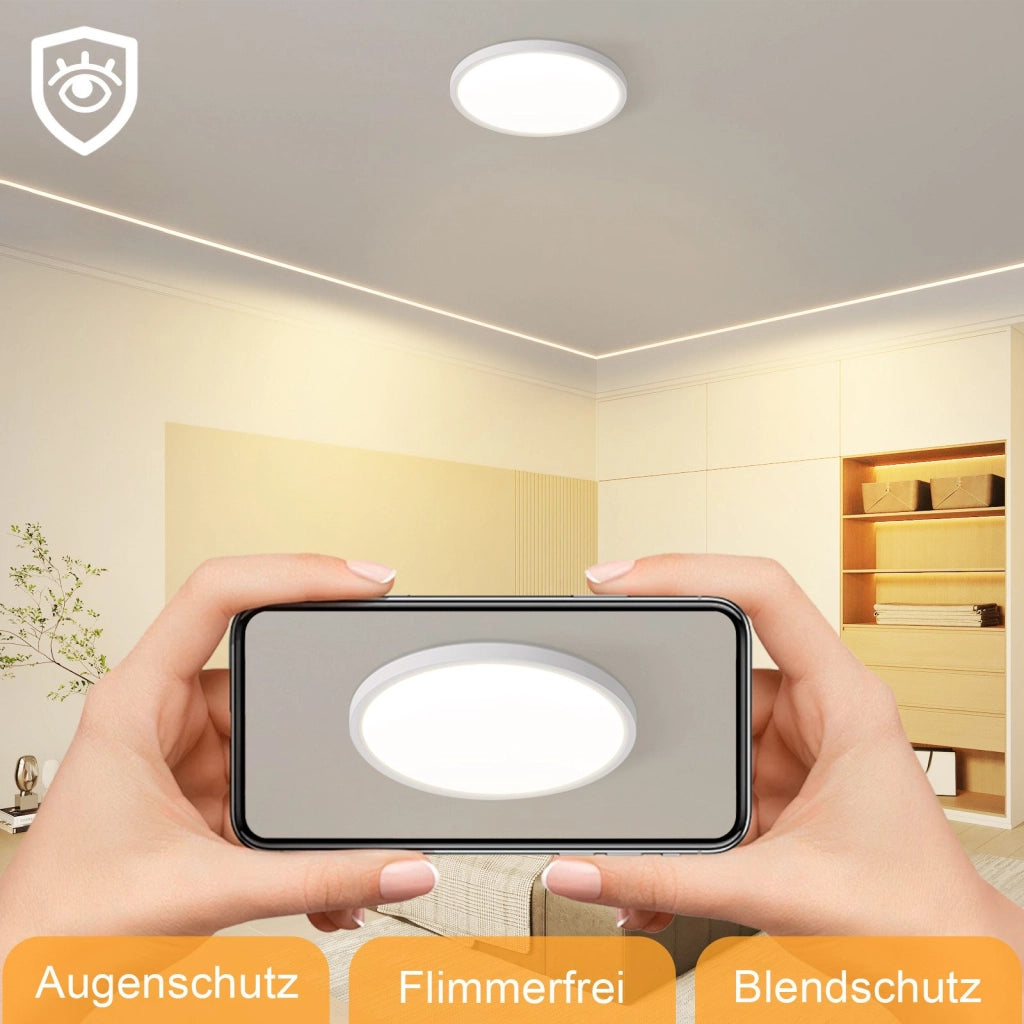 ZMH Lampada da soffitto plafoniera LED moderna rotonda 30 cm illuminazione bianca calda per interni