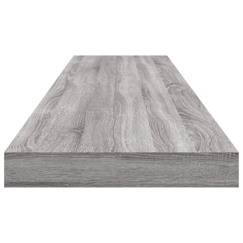 4 pz Mensole Parete | Mensola sospesa Grigio Sonoma 100x10x1,5cm Legno Multistrato