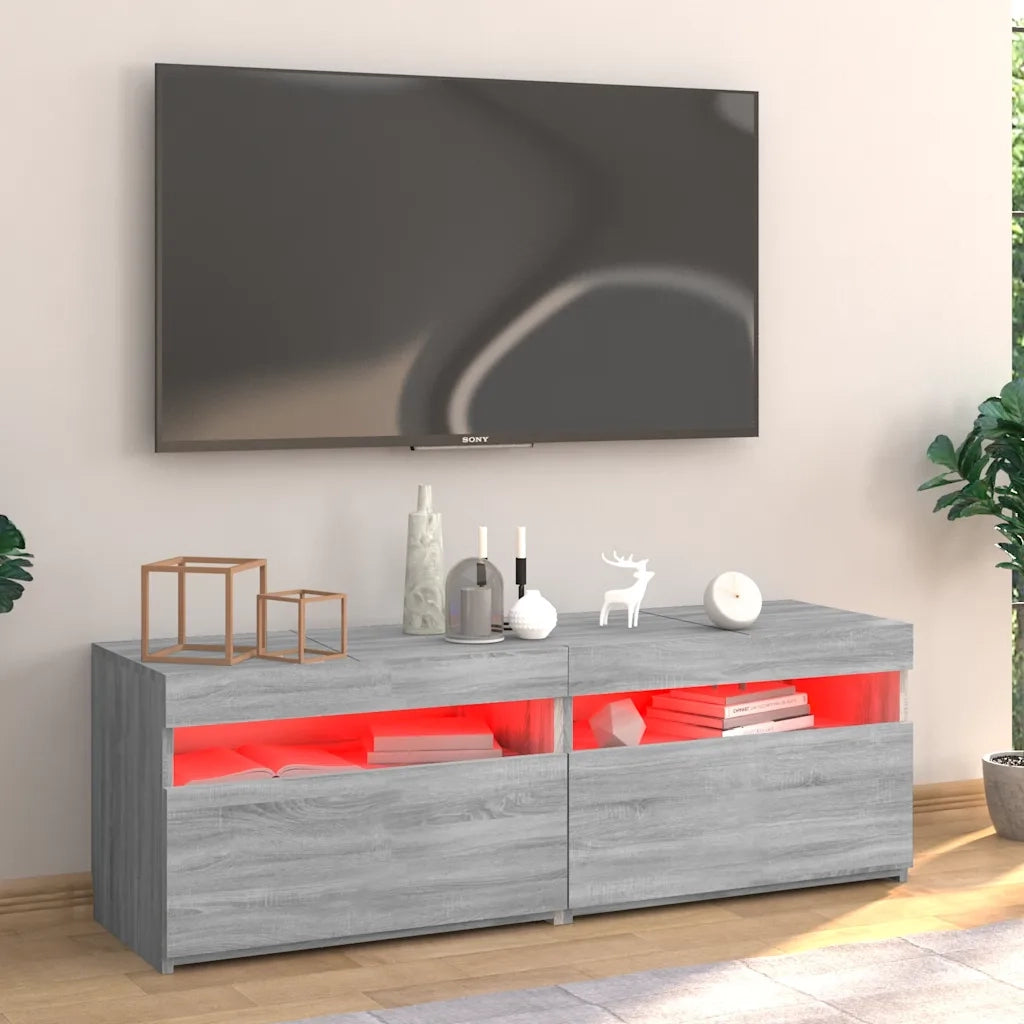 Mobile TV | Armadietto TV | Mobile Porta TV con Luci LED Grigio Sonoma 120x35x40 cmcm