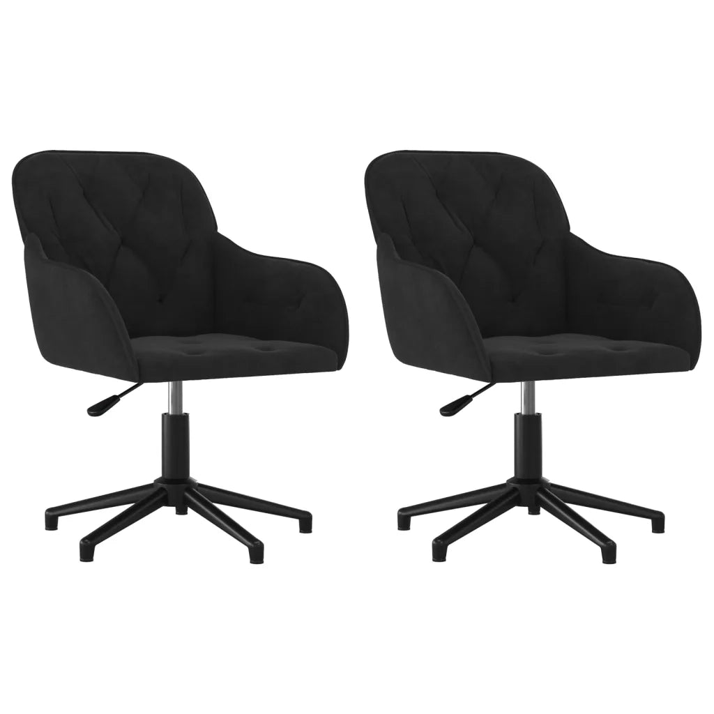 Sedie da Pranzo Girevoli 2 pz Nere in Vellutocod mxl 73577