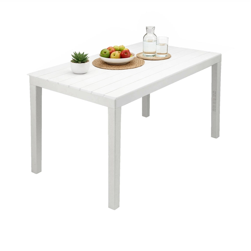 Asar, Tavolo da Esterno 10 Posti Made in Italy, 138x80x72h cm Bianco