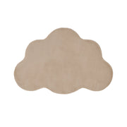 Tappeto Irregolare Beige in Finta Pelliccia 80 x 120 cm a Pelo Lungo per Soggiorno con Retro in Poliestere Stile Moderno